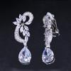 Элегантные Классические Серьги, Циркон, Благородные Женские Серьги-Иглы, Клипсы.