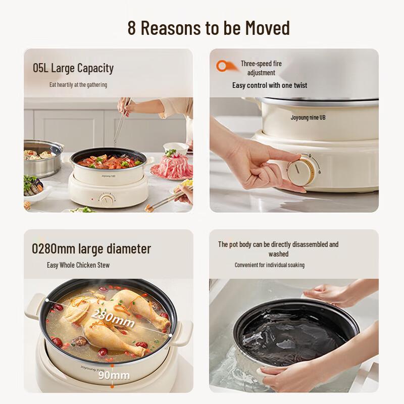 Joyoung 5L Multi-Functional Electric Hot Pot & Grill CN plug (adapter included)