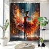 3D Printed Ballet Dancer Shower Curtain - Waterproof, Mildew-Resistant With Modern Cityscape Design For Bathroom Decor