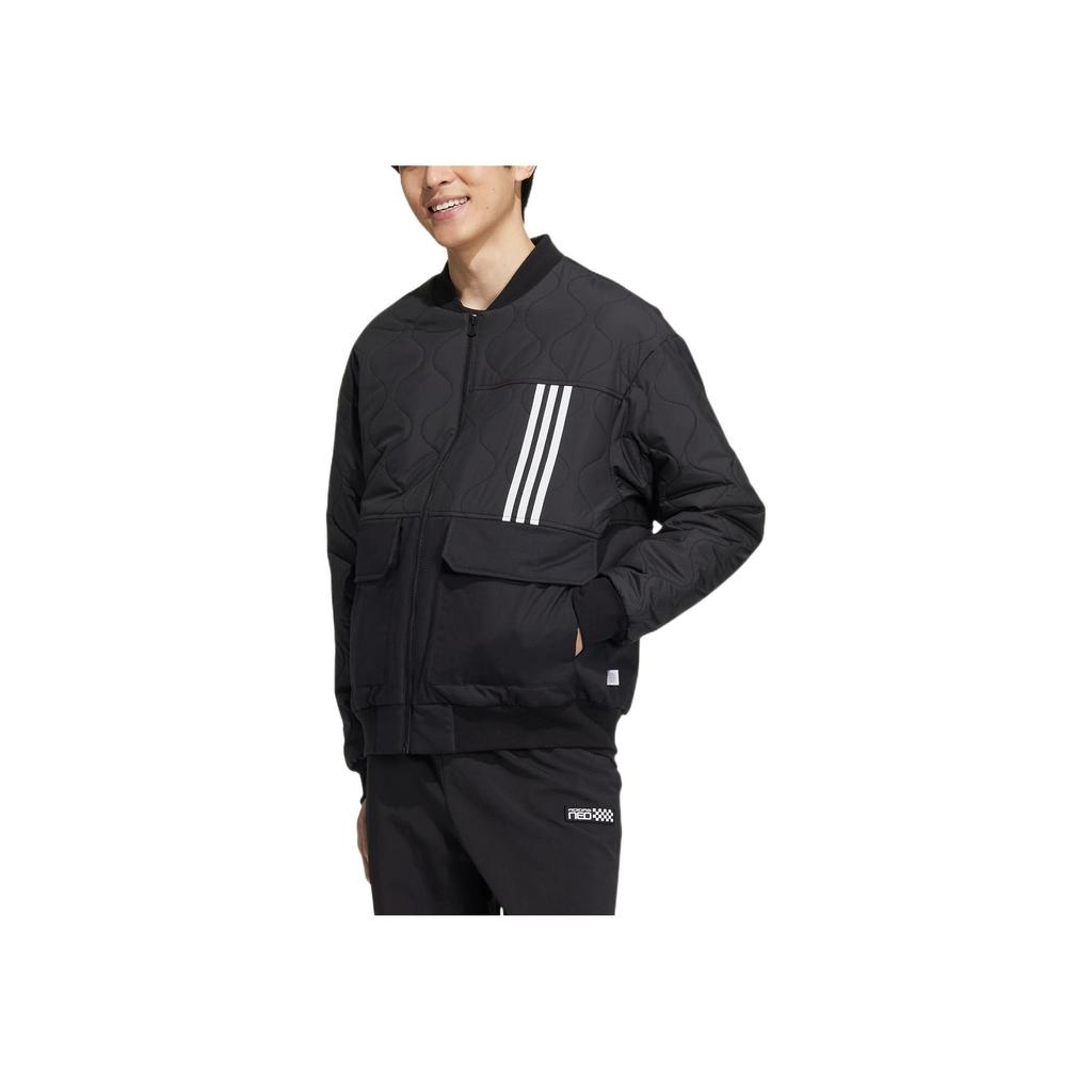 Adidas Однотонная куртка с круглым вырезом и длинными рукавами, куртка унисекс, черная HN4775