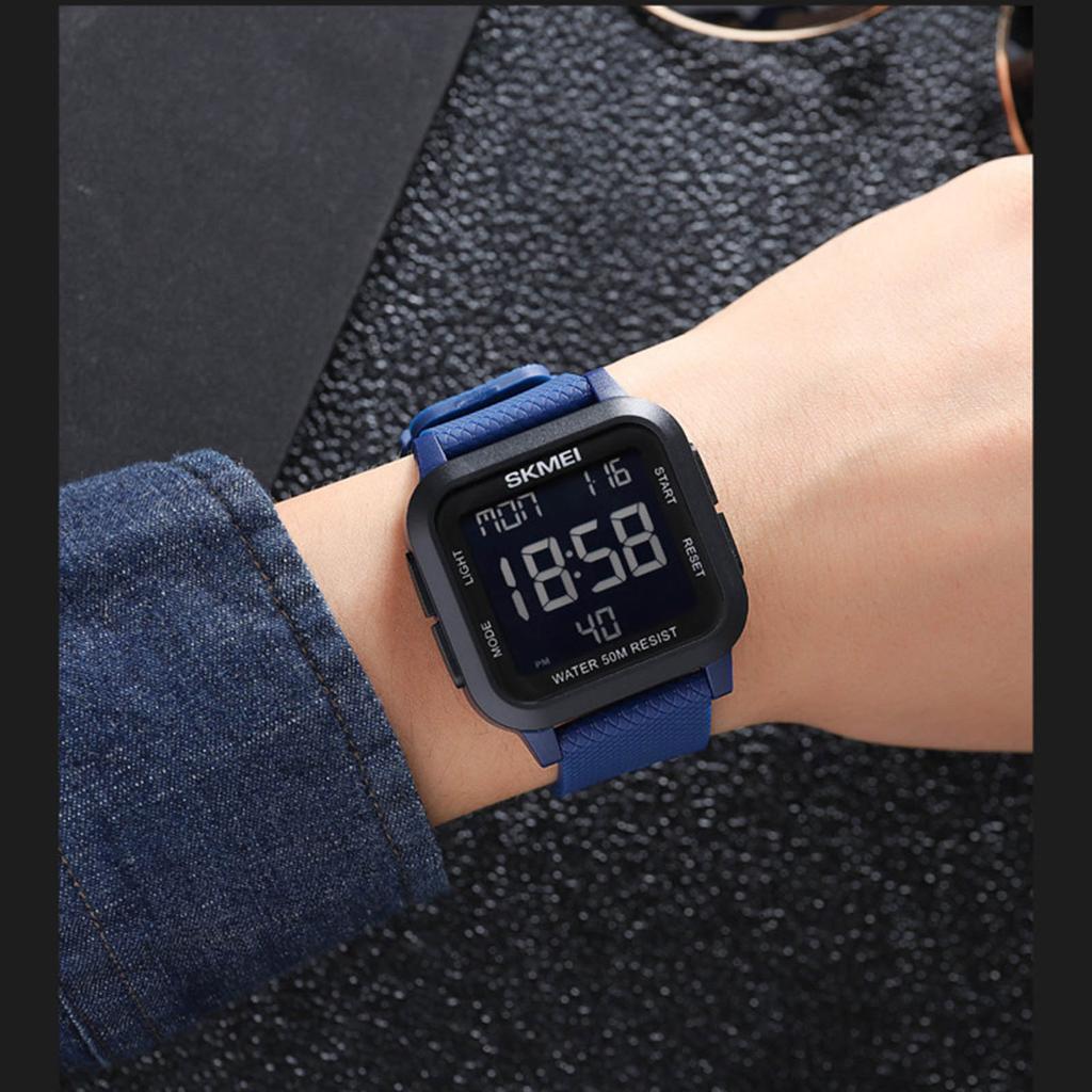 SKMEI 1894 спортивные часы с обратным отсчетом, двойное время, будильник, настольный хронограф, цифровые часы