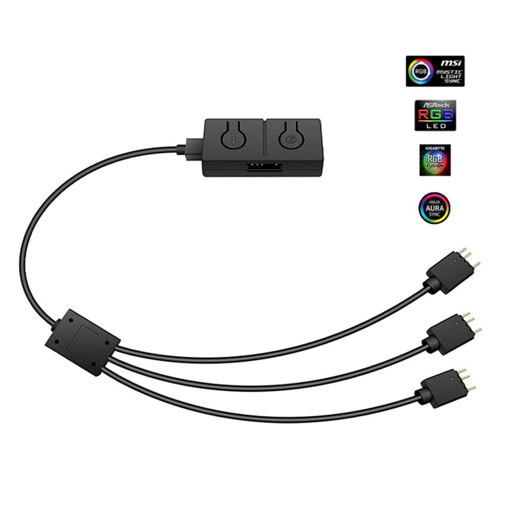 RGB Конвертер 5V в 12V RGB Хаб Переходник 3pin в 4pin ARGB для Подсветки Вентиляторов Разъем Sata Для RGB Вентилятора MSI