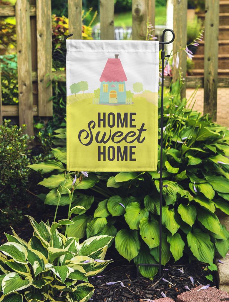 Printtoo Tan Home Sweet Home Garden Summer 12.5""x18"" Двусторонние флаги Флаг для кемпинга