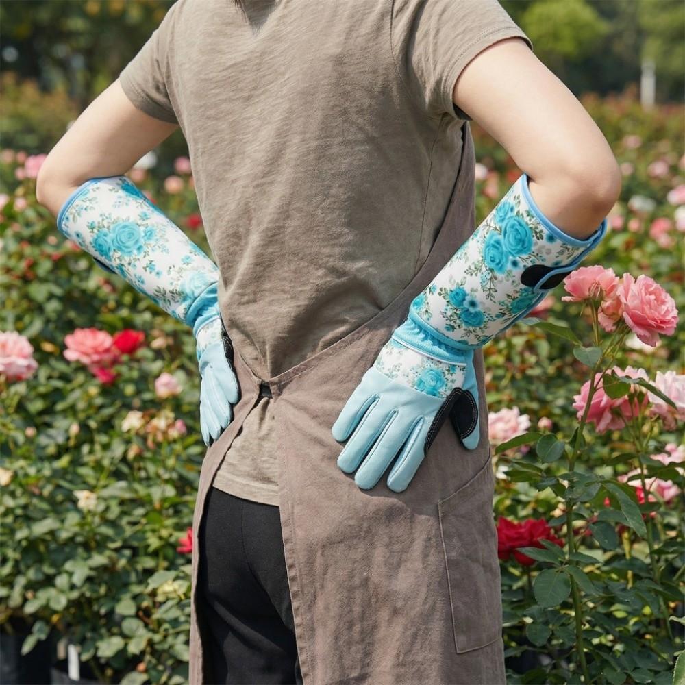 1 Pair Durable Long Gardening Gloves Anti-Puncture Rose Pruning Gloves Harvesting Chestnuts