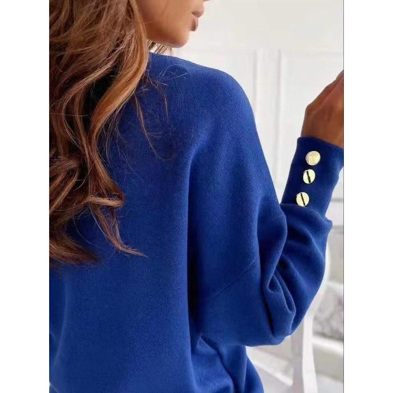 Women's Autumn and Winter V-neck Base Outside To Wear Long Sleeve Burst Velvet Sweater Sweater Sexy Intellectual Top