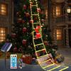 Рождественские украшения на солнечной батарее, уличные светодиодные гирлянды «Лестница Санта-Клауса» 3 м, перезаряжаемые от солнечной энергии, водонепроницаемые, автоматическое включение/выключение, 8 режимов, таймер