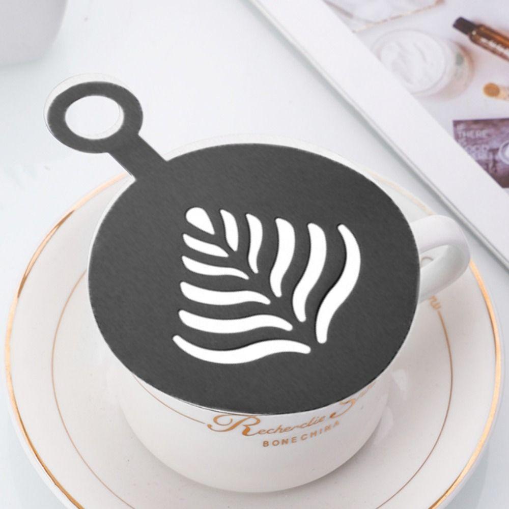 4 шт. Трафарет для латте-кофе из нержавеющей стали, золотой/черный, шаблон для кофейного искусства, хлеб