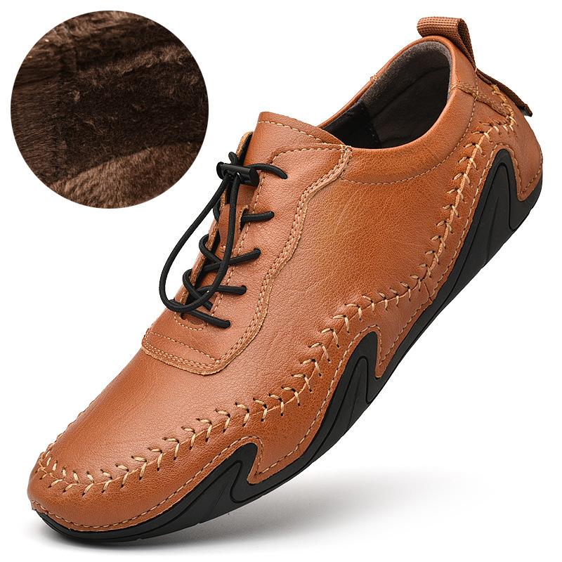 Весенние мужские кожаные туфли без шнуровки Gommino больших размеров с мягкой подошвой для вождения, повседневная кожаная обувь для вождения Tide