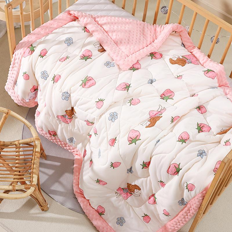 Baby Bean Blanket Children's Blanket Soy Protein Fiber Quilt Knitted Cotton Thickened Bean Velvet Bedding