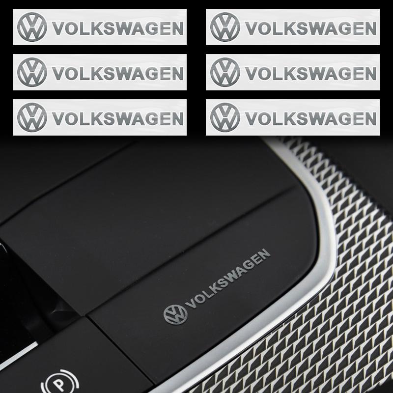 T253D Metal Emblem Sticker Car Styling Interior Decoration Decals For Volkswagen GTI R-Line R Polo T5 Golf Passat Scirocco Jetta