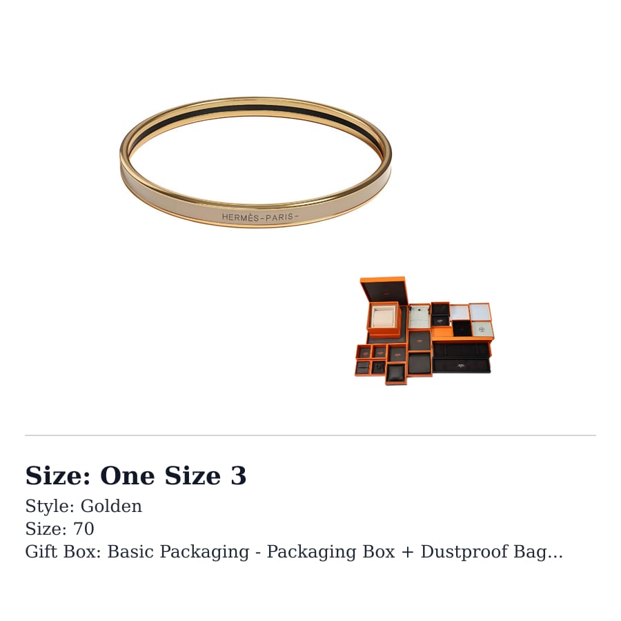 HERMES Enamel Bangles Women's Elephant Gray Gold H240001F 19