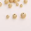 Copper Round Beads Inlay Zircon Platting Gold Accessories For Jewelry Making DIY Charm Decoration