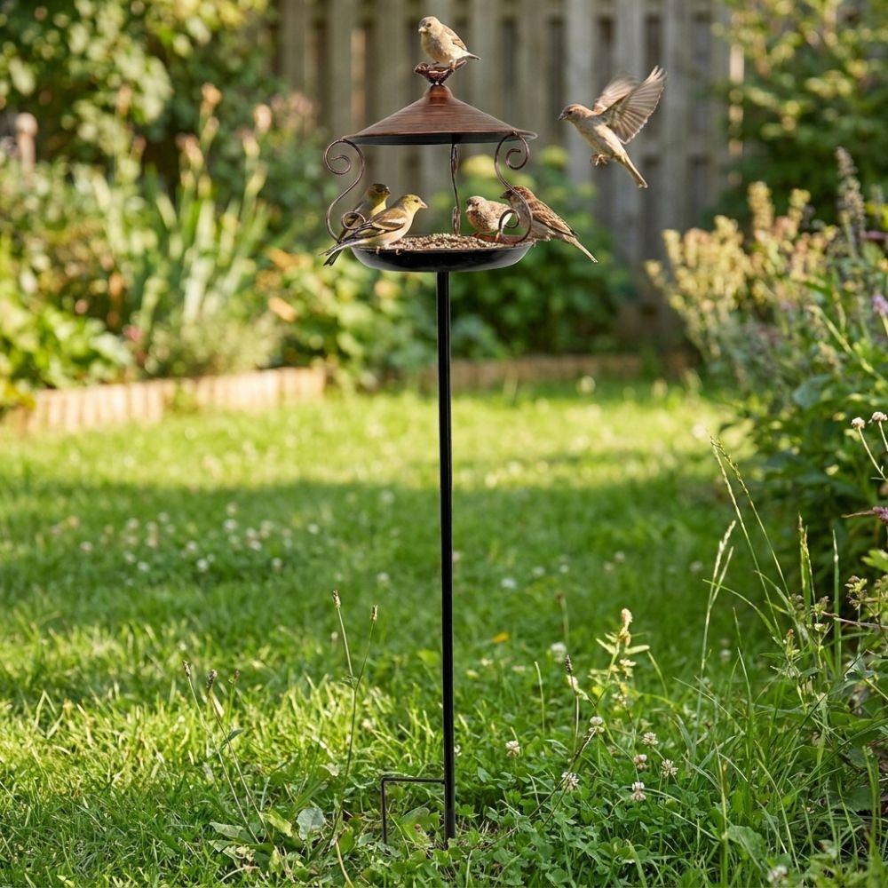 Large Capacity Standing Bird Feeder Weatherproof Hummingbird Feeder Wild Feeding Station Patio