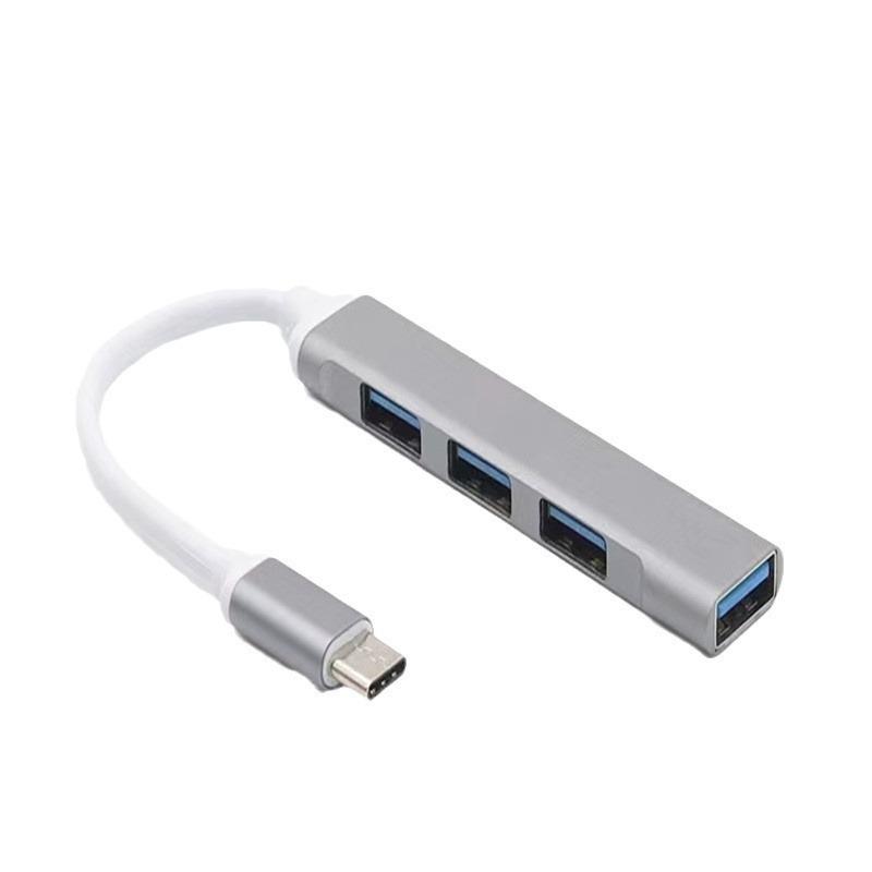 Мини-хаб USB 3.0 Type-C, алюминиевый: Док-станция-разветвитель на 4 порта