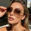 Стильные Большие Квадратные Солнцезащитные Очки Унисекс Для Улицы С Защитой от УФ Уникальный Дизайн Оправы Новые Модные Солнцезащитные Очки