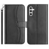 For Samsung Galaxy A25 5G (Global) (161.0 X 76.5 X 8.3mm) Stand Case with Strap PU Leather Wallet Phone Cover S Shape Stitching Design