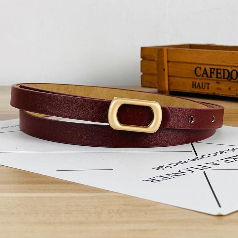 Универсальный кожаный ремень женский тонкий поясной ремень повседневный брючный ремень для платья