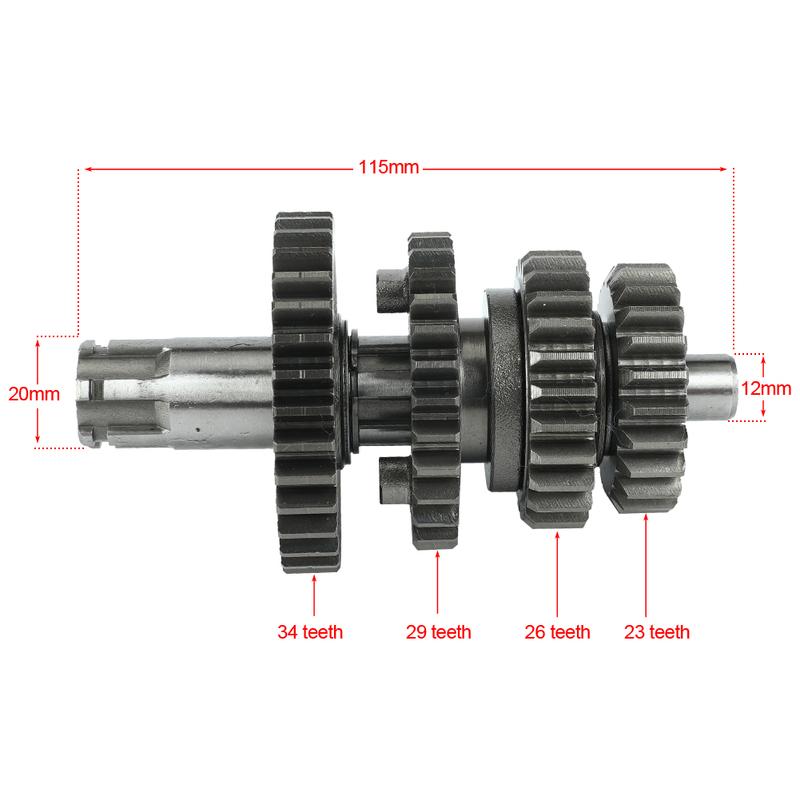125cc Transmission Gear Box Main Counter Shaft Assy For Lifan 125 1P52FMI Horizontal Engine Kayo BSE Dirt Pit Bike Parts