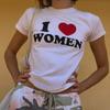 Сексуальная кавайная надпись I LOVE WOMEN принт 90-х годов футболка с графическим принтом Harajuku топы футболка милая футболка с коротким рукавом эстетичные тонкие детские футболки