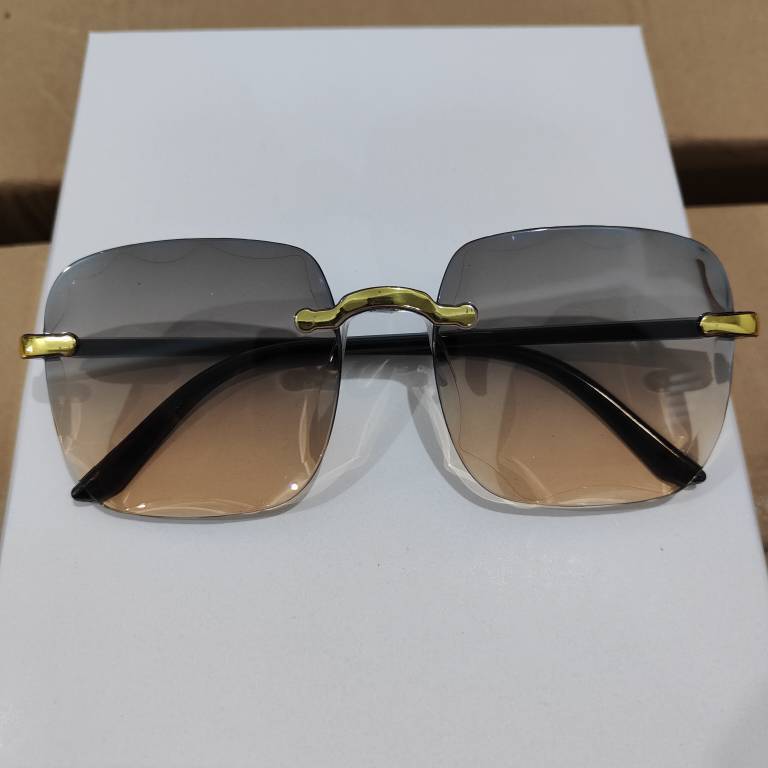 Солнцезащитные очки без оправы с квадратной оправой, женские солнцезащитные очки с круглым лицом, очки с постепенным изменением цвета