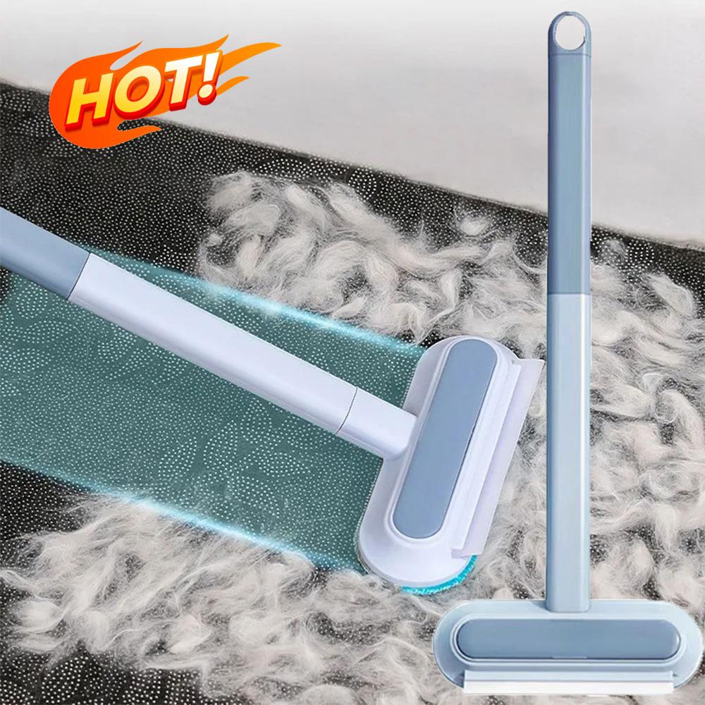 Pet Hair Remover Brush Long Handle Window Cleaning Brush Pet Fur Cleaning Tool Manual Cat Dog Hair Remover Brush with Squeegee