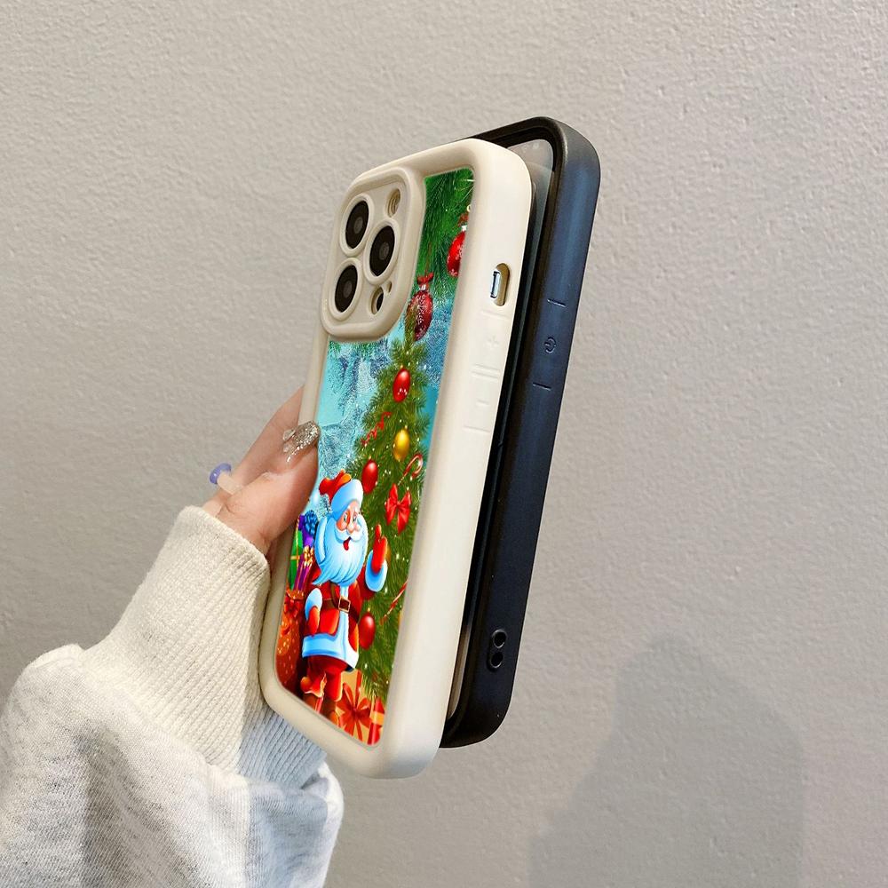 Ae116 Веселого Рождества С Новым годом художественные чехлы для телефонов iPhone 16 14 13 11 Pro Max 15 7 8 6s Plus 12 mini XR XS Max Angel Eye Ladder Защитный чехол