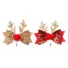 Sparkling Hair Clip with Sequins Cute Bowknot Deer Horn Hairpin for Girls Perfect Festive Headwear Christmas Present