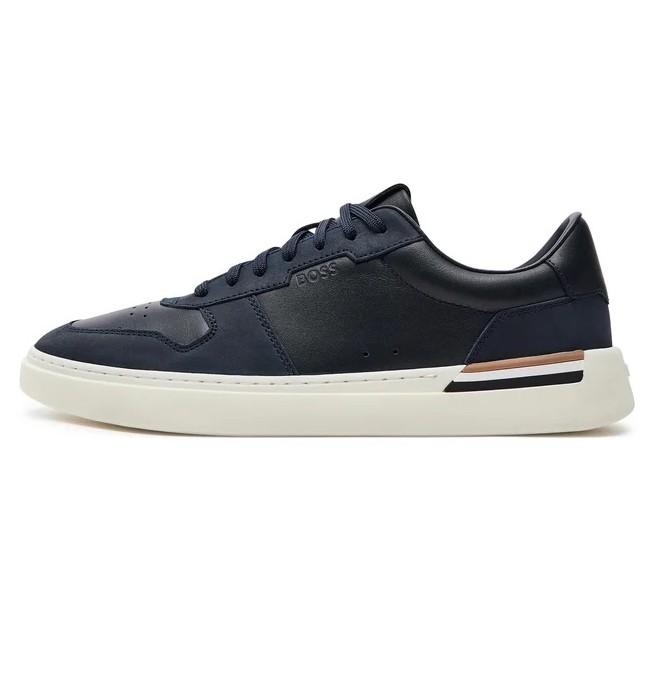 Hugo boss men's leather sneakers Dark Blue - Size: 43
