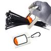 Fluorescent Tie Organizer with Carabiner Cable Zipper Savers Multiple Cable Ties Holder Portable Hardware Tool