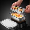Stainless Steel Double Layer Lunch Box with Compartments Sealed Insulated Bento Food Storage Boxes Container Kitchen Tableware