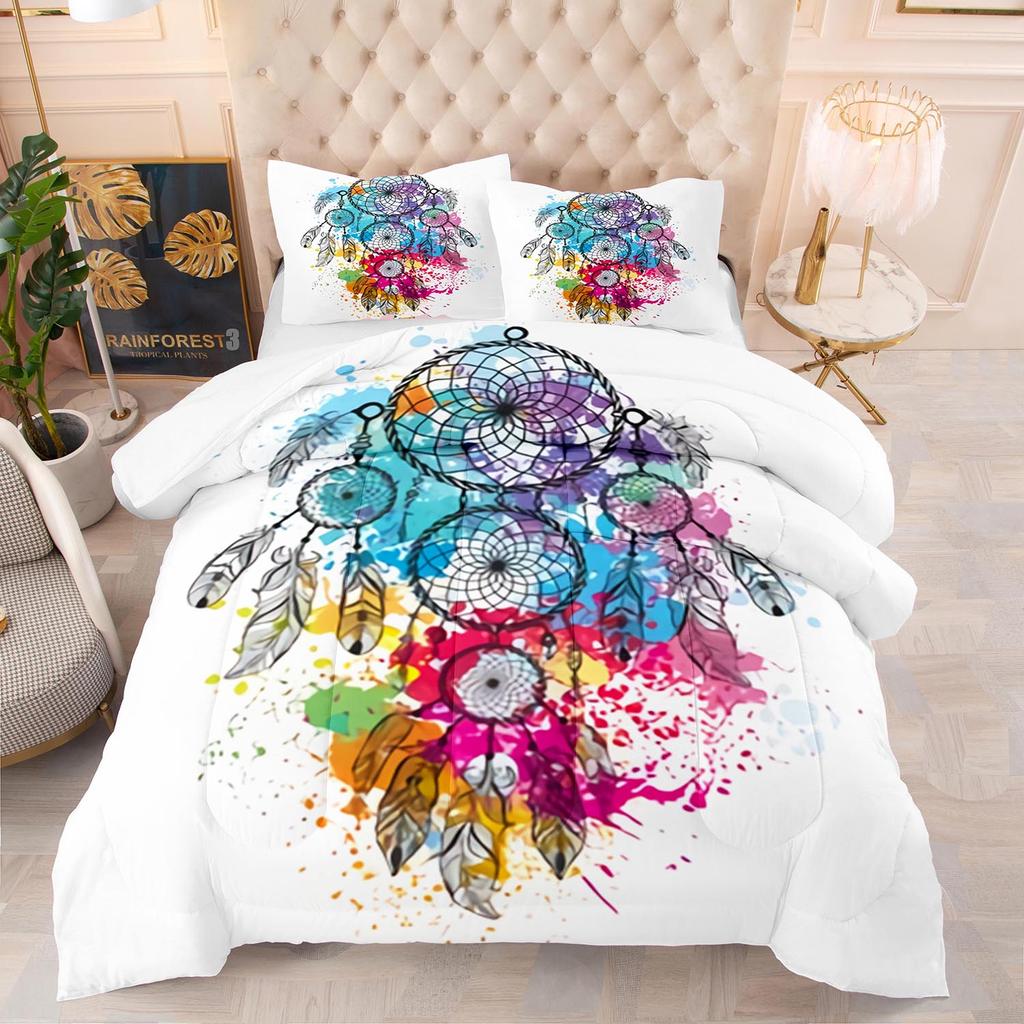 Комплект постельного белья Ловец снов Роскошное мягкое постельное белье для детей и взрослых 3D-печать Домашний декор Односпальный Двуспальный Полуторный Богема Комплект пододеяльника
