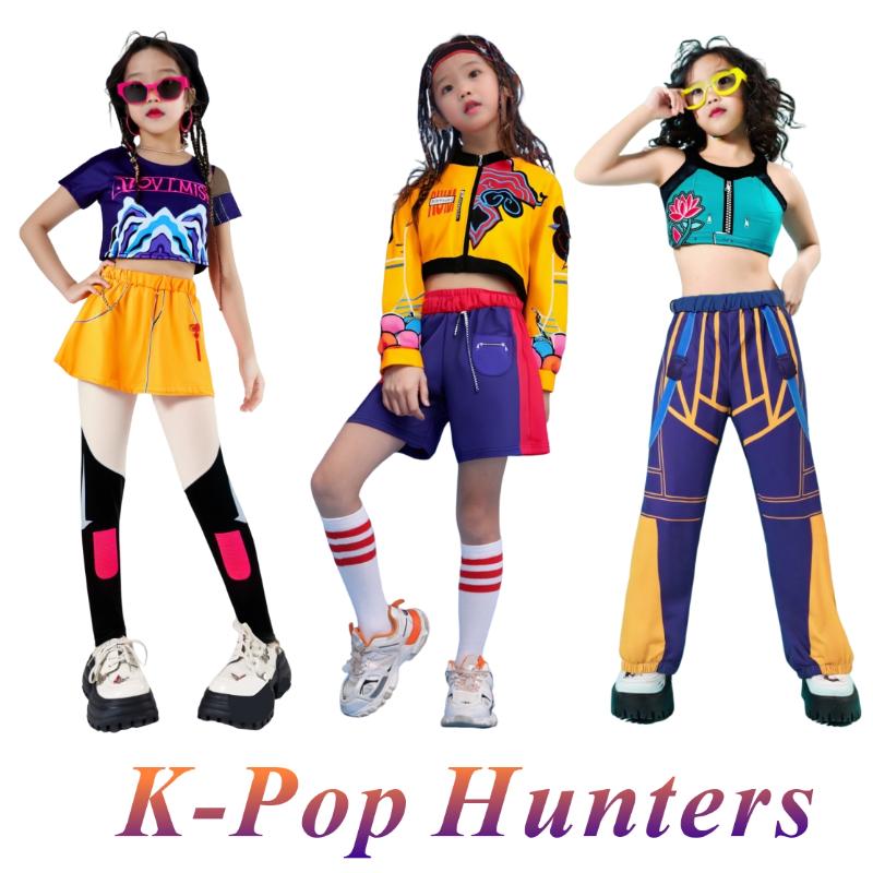 Детский Косплей Костюм Хэллоуин Карнавал K-Pop Охотники Девочка Группа Идол Ролевая Игра Нарядное Платье Rumi Zoey Mira 3D Печать