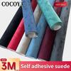 High-end Suede Self Adhesive Leather Repairs for Car Interior Door Panel Velvet Fabric DIY Sticker Furniture Sofa Renovation
