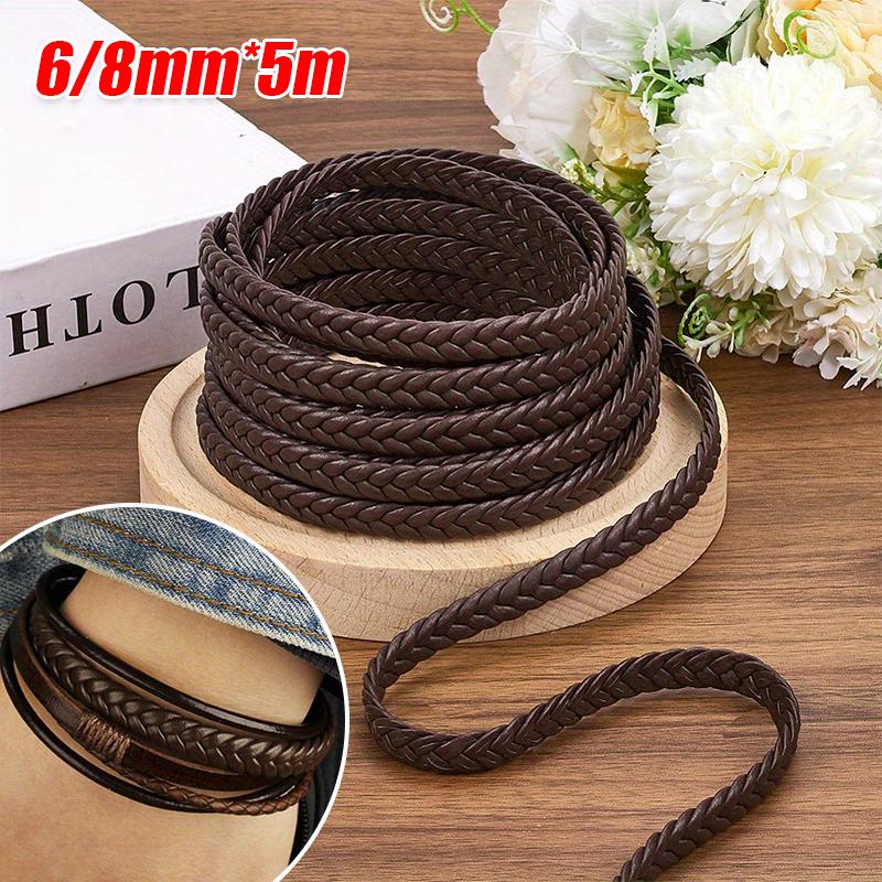 5 м 6 мм/8 мм Прочный Сделай сам Равномерной толщины 5-прядный Гибкий ПУ кожа Долговечные Аксессуары Аккуратная Плетеная Плетеный Однотонный