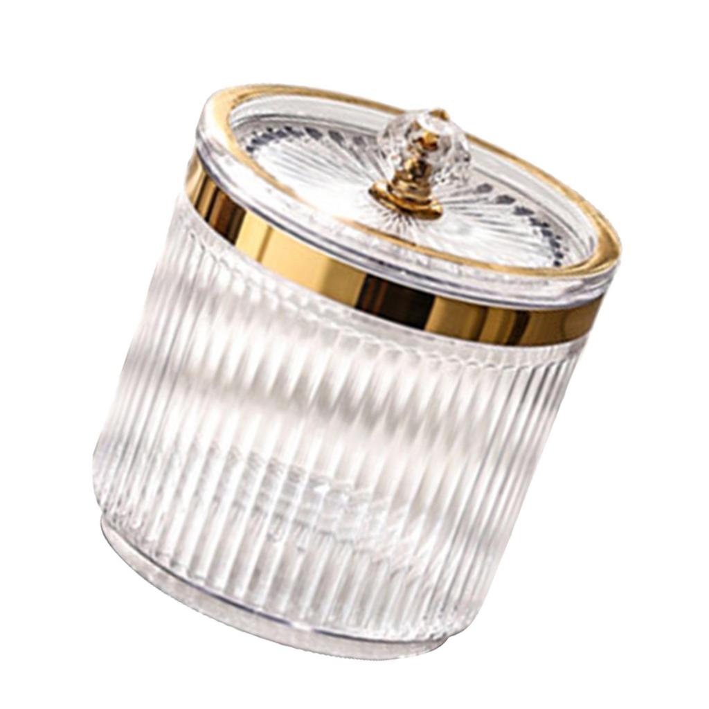 Transparent Toothpick Box Acrylic Makeup Cotton Swab and Pad Holder with Dustproof Lid Bathroom Makeup Tool Holder