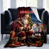 1PC Custom Name Santa Claus Gifts blanket versatile,all-season throw suitable for the living room,bedroom,camping,travel,and gift