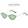New Rimless Sunglasses For Women Fashion Mosaic Diamond Personality Eyewear Triangle Cat Eye Metal Frame Goggle Sun Glasses