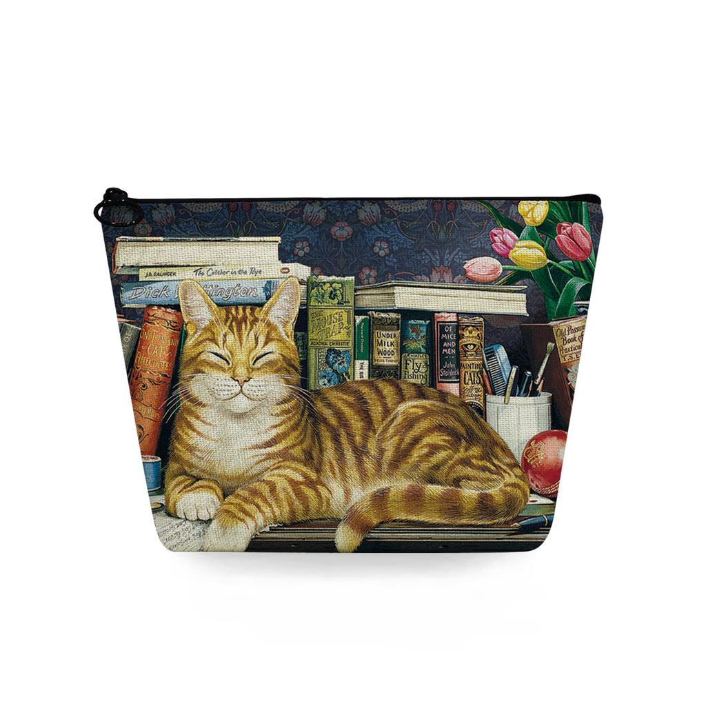 Женская косметичка с принтом кошки, органайзер для туалетных принадлежностей, дорожный чехол для хранения 6784