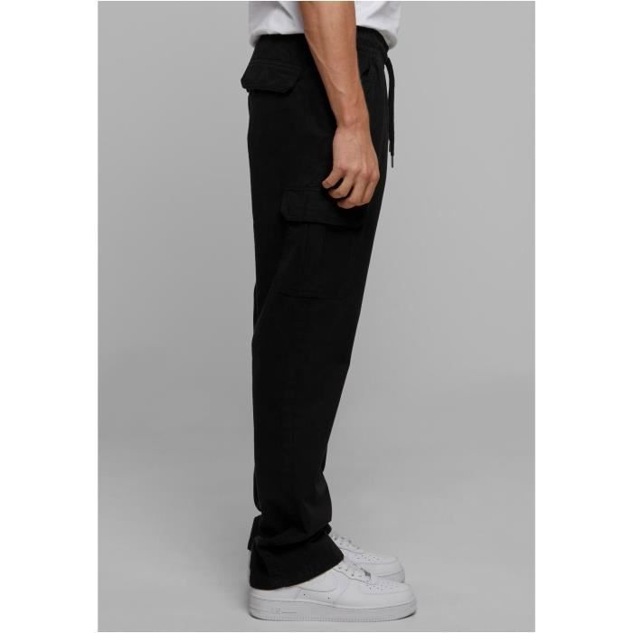 Pantalon Cargo - Urban Classics - Noir - 100% Coton - Ceinture Élastique - Poches Cargo