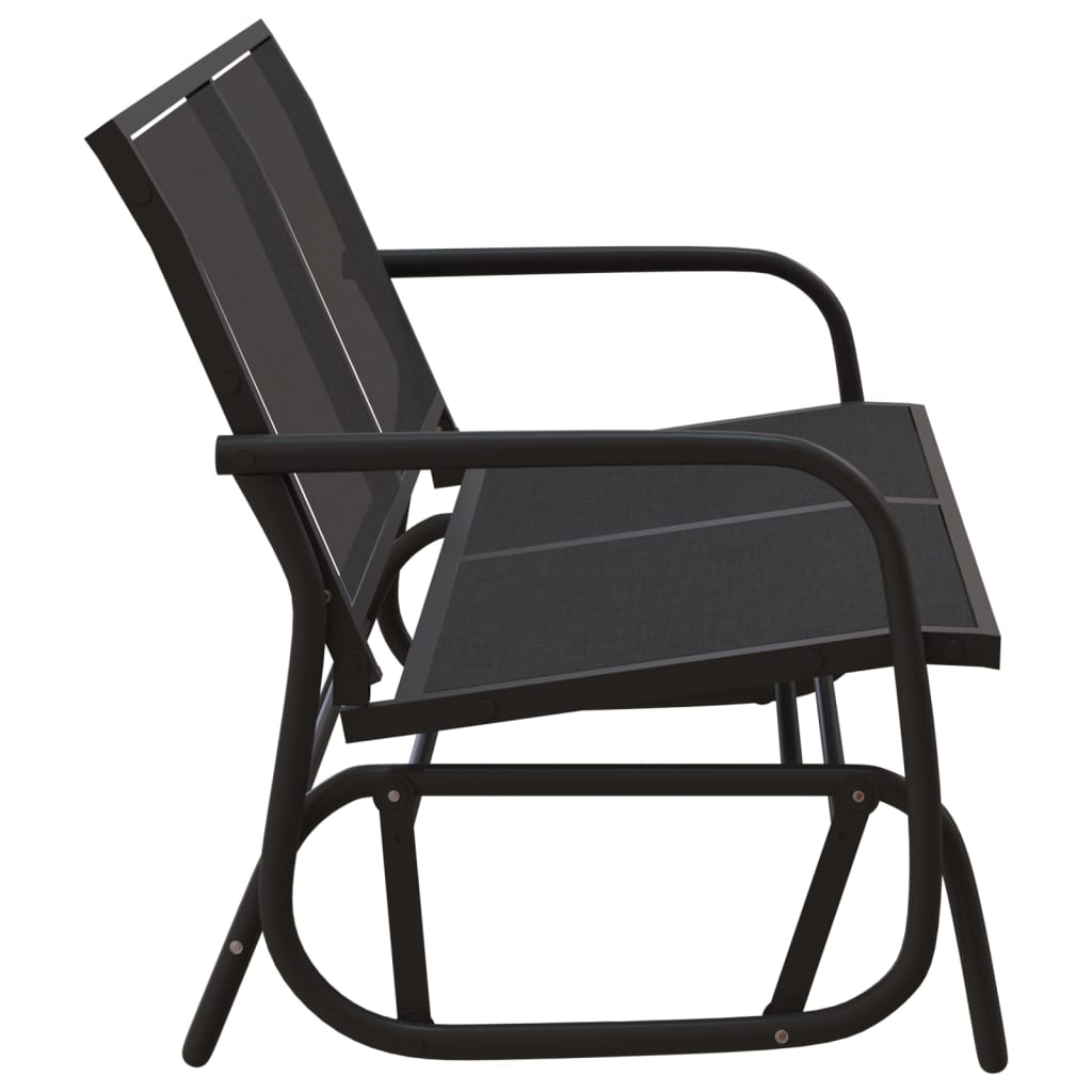 Garden Swing Bench Black 120.5 x 76 x 86.5 cm Textilene & Steel