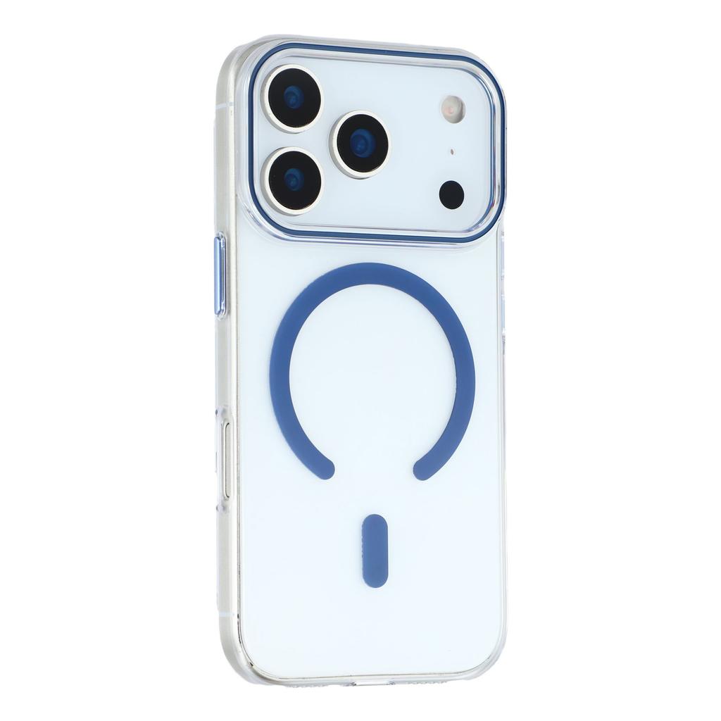 For iPhone 17 Pro Max Magnetic Case Clear PC Phone Back Cover with Metal Buttons