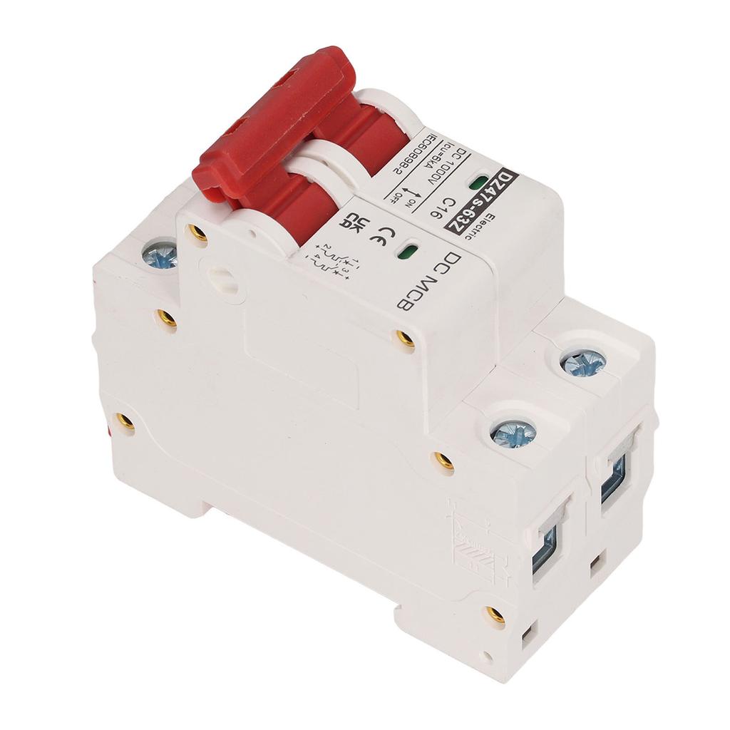 2P Мини-автоматический выключатель с защитой от перегрузки на DIN-рейку для солнечной фотоэлектрической системы DC 1000 В 16 А