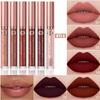 6 шт./коробка, набор нюдовых блесков для губ, матовая бархатная губная помада, водостойкая, стойкая, сексуальная красная бархатная шелковистая жидкая губная помада, набор масел для губ