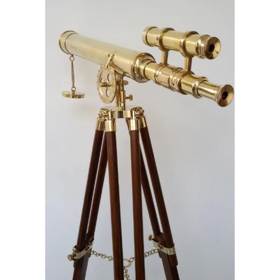 Античный латунный телескоп 18 дюймов с деревянной подставкой для треноги Морской пол с античной отделкой и полировкой латуни