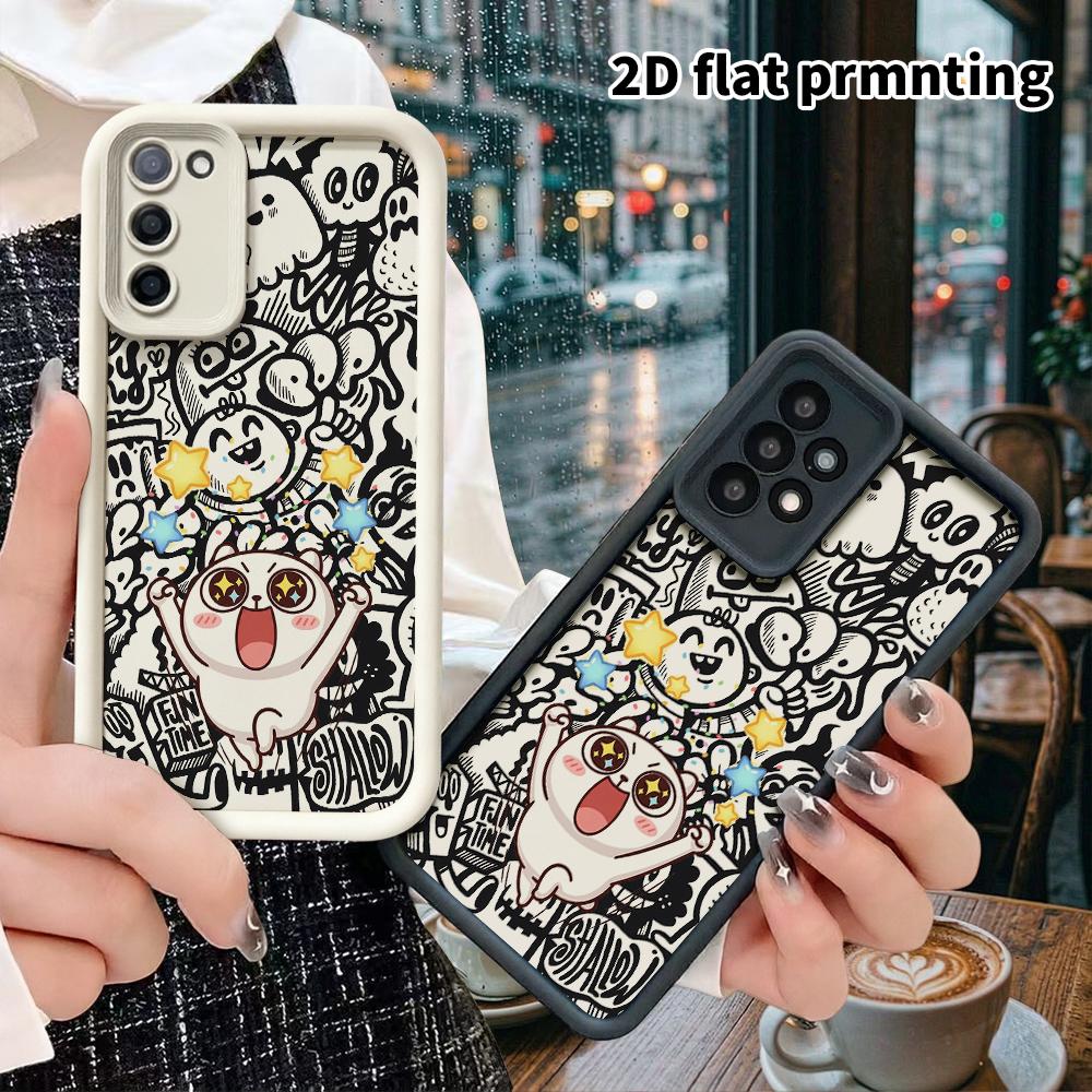 Phone Case: 2D Flat Samsung Galaxy A34 A35 M05 M06 S20 S22 S21 FE Plus 5G Protective Case, Cute Cartoon Animals, Christmas and Halloween Gifts