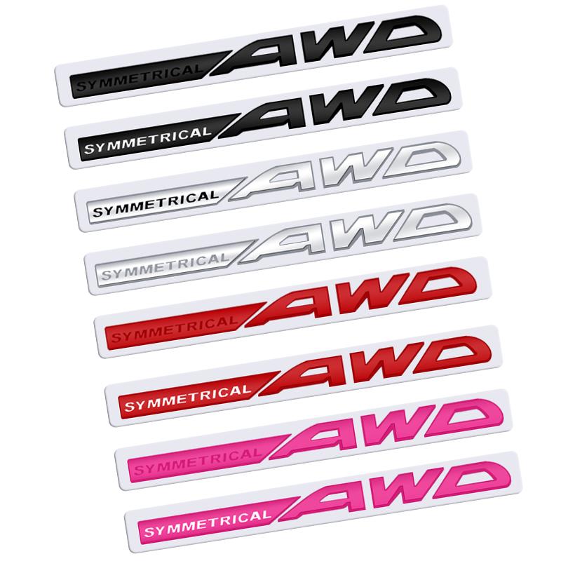 3D For Subaru SYMMETRICAL AWD BRZ LEGACY Forester Outback WRX XV Impreza Logo Emblem Metal Badge Decal Car Sticker Accessories syt5