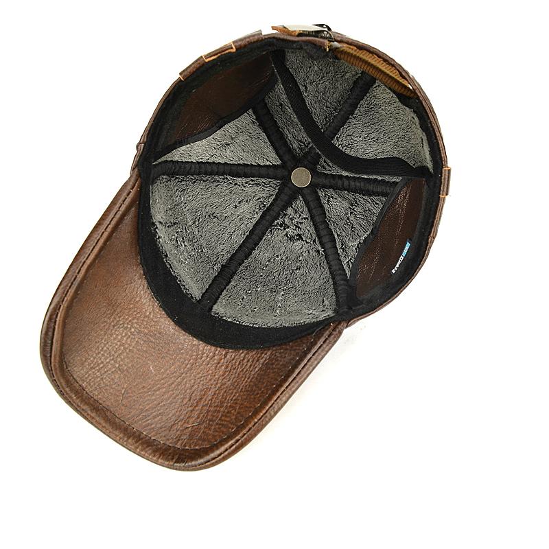 Мужские бейсболки из натуральной кожи, кепки Snapback из коровьей кожи, сохраняющие тепло, регулируемый размер