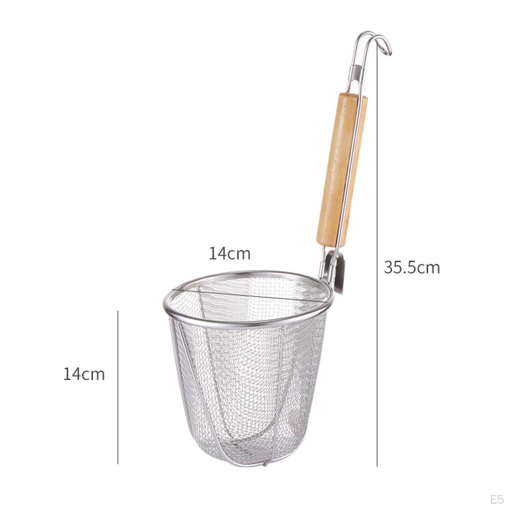 Deep Fry Basket Fine Sieve Pasta Noodle Strainer for Vegetable Rinsing