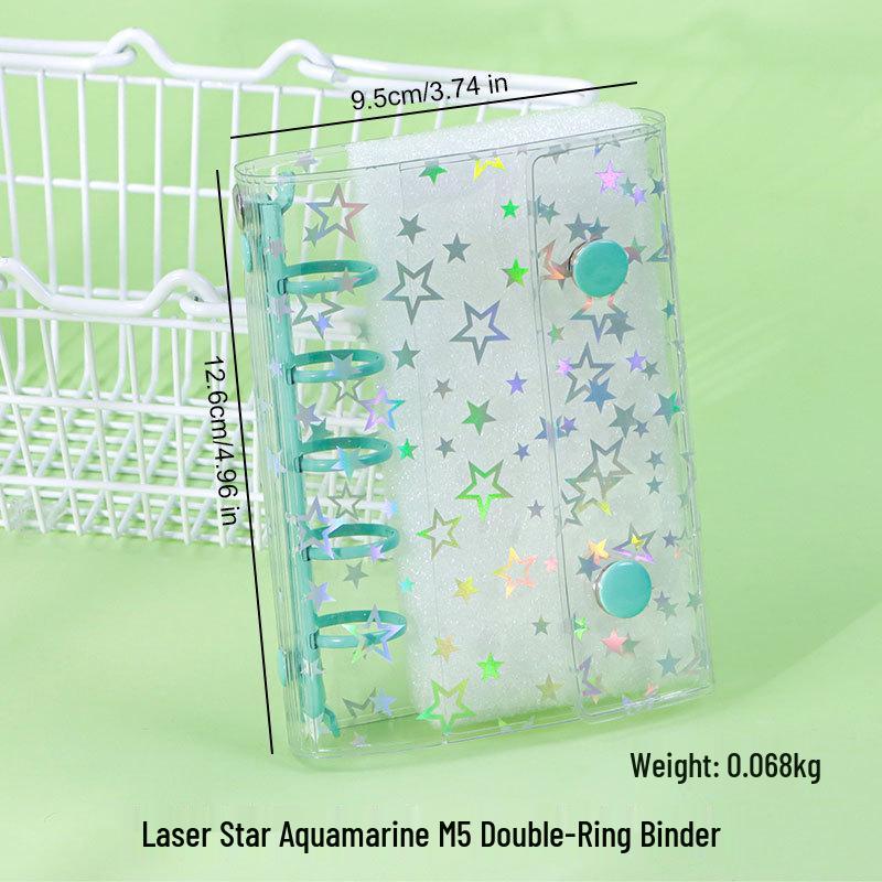 Macaron Color Tri-Fold Loose-Leaf Planner with Double-Buckle & Storage Pocket