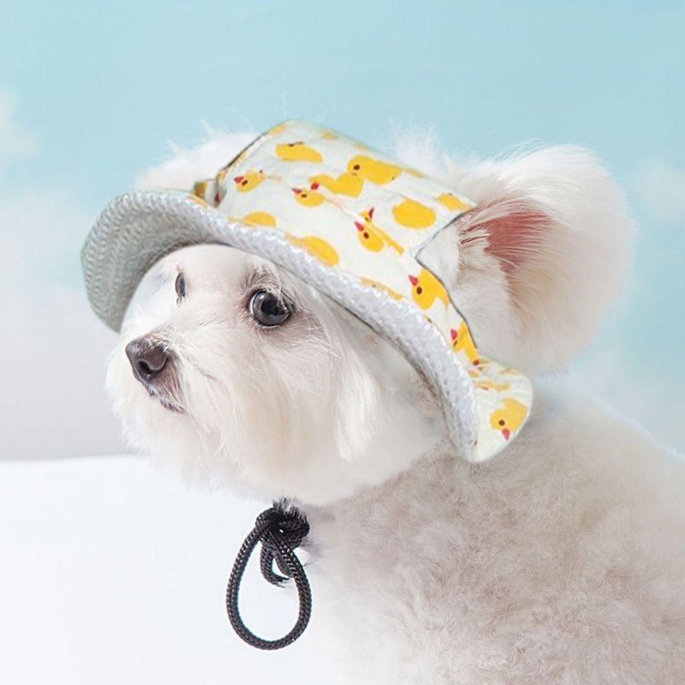 Breathable Dog Sunshade Hats Adjustable Pet Sun Hat Fashion Dog Fisherman Hat for Cats Dogs